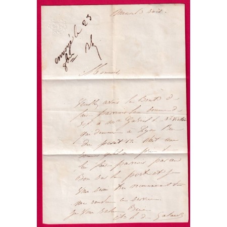 TAXE 1 TAMPON FABRICATION LOCALE BORDEAUX 1851 POUR BORDEAUX LETTRE COVER