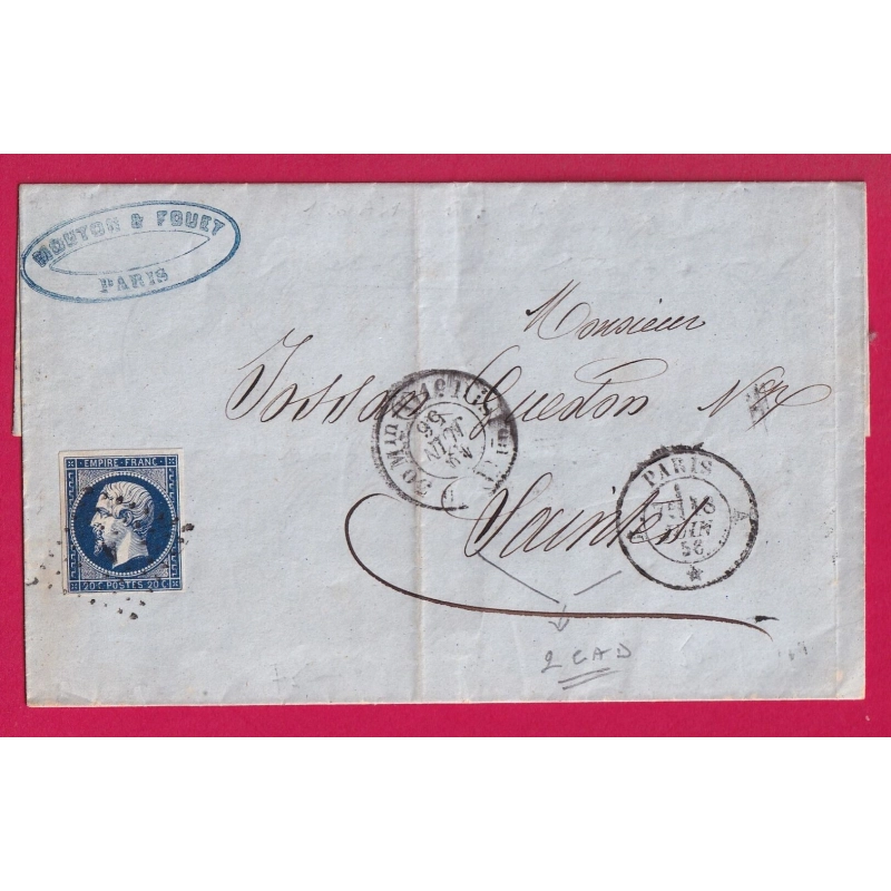 N°14 BLEU SUR NOIR PARIS BUREAU A 2 CAD  1520 + 1521 CURIOSITE POUR SAINTES CHARENTE INFERIEURE apres le depart