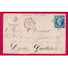 N°14 PC 3079 ST GENIS LAVAL RHONE BOITE RURALE B VERNAISON POUR LYON LA GUILLOTIERE LETTRE COVER
