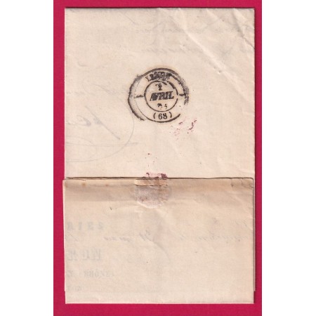 N°14 PC 3079 ST GENIS LAVAL RHONE BOITE RURALE B VERNAISON POUR LYON LA GUILLOTIERE LETTRE COVER
