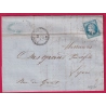 N°14 PC 1003 COURTHEZON VAUCLUSE CAD TYPE 22 POUR LYON INDICE 12 LETTRE COVER