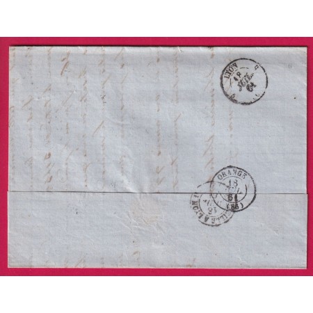N°14 PC 1003 COURTHEZON VAUCLUSE CAD TYPE 22 POUR LYON INDICE 12 LETTRE COVER