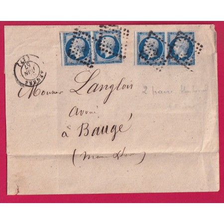 N°14 DEUX PAIRES BLEU FONCE PC 78 ANGERS MAINE ET LOIRE  POUR BAUGE LETTRE COVER
