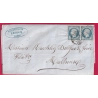 N°14 BLEU LAITEUX PARIS 1ER 60 15 POUR MULHOUSE RARE LETTRE COVER