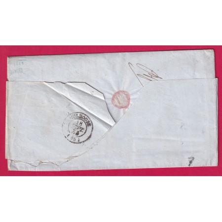 N°14 BLEU LAITEUX PARIS 1ER 60 15 POUR MULHOUSE RARE LETTRE COVER