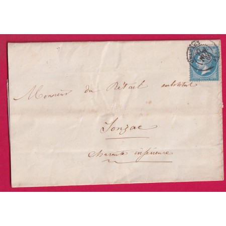 N°22 CAD TYPE 15 ORLEANS LOIRET TARIF IMPRIME DOUBLE PORT FAIRE PART DE MARIAGE JONZAC CHARENTE INFERIEURE LETTRE COVER