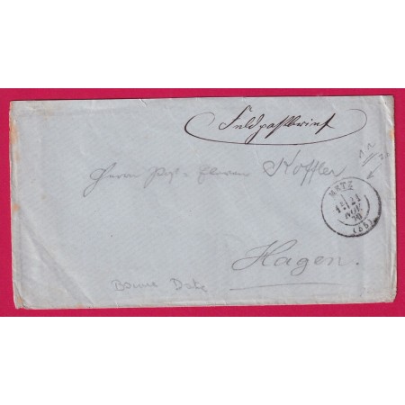 GUERRE 1870 CAD FRANCAIS METZ MOSELLE 21 NOV 1870 SUR LETTRE FRANCHISE MILITAIRE ARMEE PRUSSIENNE LETTRE COVER