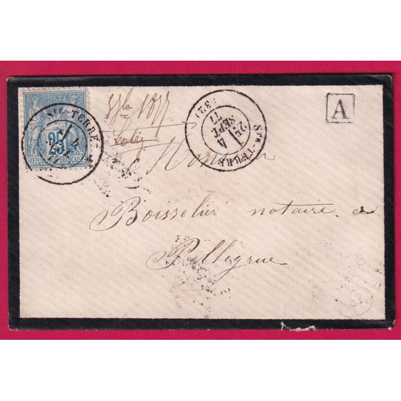 N°79 CAD STE TERRE GIRONDE POUR PELLAGRUE BOITE URBAINE A LETTRE COVER