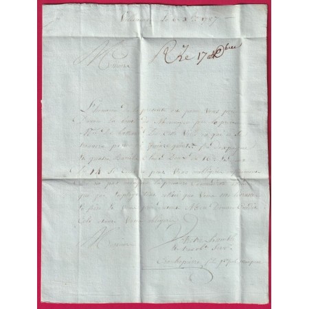 MARQUE VILLENEUVE D'AGEN LOT ET GARONNE 1787 LENAIN N°4 INDICE 10 POUR BORDEAUX LETTRE COVER