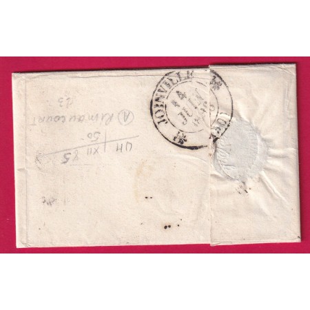 CAD TYPE 13 ANDELOT HAUTE MARNE BOITE RURALE A RIMAUCOURT + DECIME RURAL 1836 POUR JOINVILLE LETTRE COVER