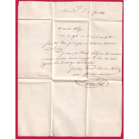 CAD TYPE 13 ANDELOT HAUTE MARNE BOITE RURALE A RIMAUCOURT + DECIME RURAL 1836 POUR JOINVILLE LETTRE COVER
