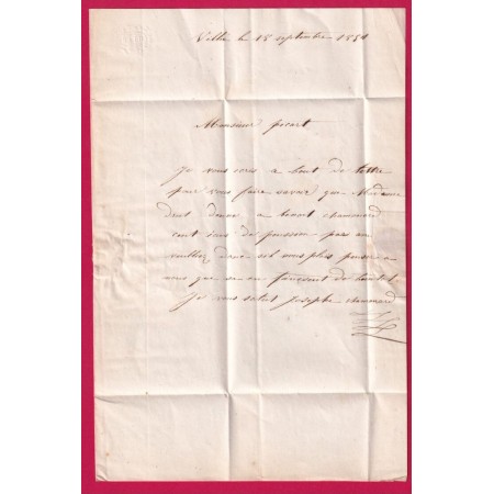 CAD TYPE 14 ROMANECHE SAONE ET LOIRE BOITE RURALE C VILLIE MORGON RHONE 1851 POUR VILLEFRANCHE SUR SAONE LETTRE COVER