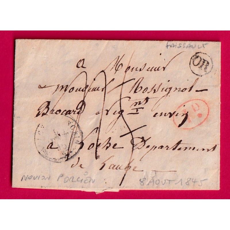 CAD TYPE 15 NOVION PORCIEN ARDENNES OR FAISSAULT + DECIME RURALE TAXE MODIFIEE POUR TROYES AUBE LETTRE COVER