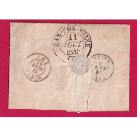 CAD TYPE 15 NOVION PORCIEN ARDENNES OR FAISSAULT + DECIME RURALE TAXE MODIFIEE POUR TROYES AUBE LETTRE COVER