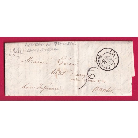 CAD TYPE 15 PLOERMEL MORBIHAN OR CHATEAU DE TRECESSON CAMPENEAC POUR NANTES LETTRE COVER