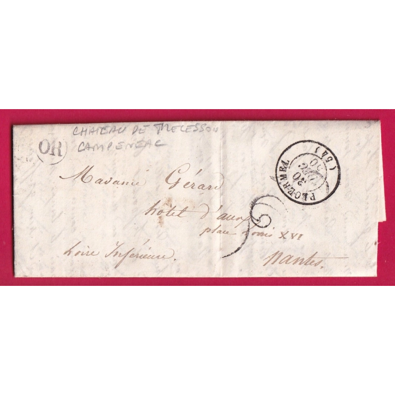 CAD TYPE 15 PLOERMEL MORBIHAN OR CHATEAU DE TRECESSON CAMPENEAC POUR NANTES LETTRE COVER