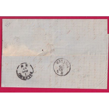 N°29 X2 OBLITERATION ANCRE MARITIME LIGNE X MARSEILLE POUR CATANE CATANA ITALIE ITALIA SICILIA VIA PALERMO LETTRE COVER