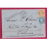 N°59 60 GC 3153 RIVESALTES PYRENES ORIENTALES POUR COLMAR ALSACE LORRAINE ALLEMAGNE LETTRE COVER ETIQUETTE PUB