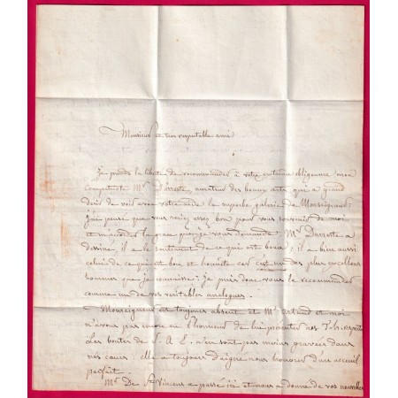 LETTRE PAR PORTEUR POUR LE CARDINAL FESCH ONCLE DE NAPOLEON PARIS 1813 TEXTE DE LYON RHONE LETTRE COVER