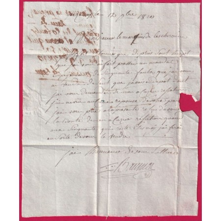 MARQUE 33 PEZENAS HERAULT POUR ST PIERRE D'ALBIGNY SAVOIE ETAT SARDE 1820 MARQUE CF3R TAXE 17 LETTRE COVER