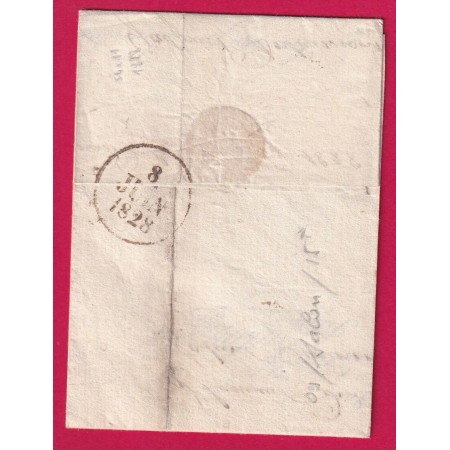 MARQUE 57 ST AMAND LES EAUX NORD 1828 POUR TOURCOING TAXE 3 RECTIFIEE 2 INDICE 10 LETTRE COVER