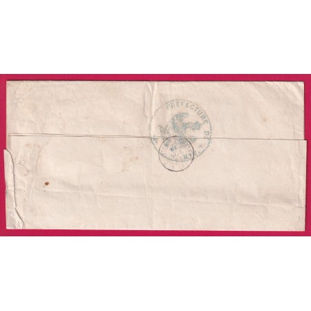 FRANCHISE PREFET DE L' AIN 1864 POUR ST NIZIER LE BOUCHOUX LETTRE COVER