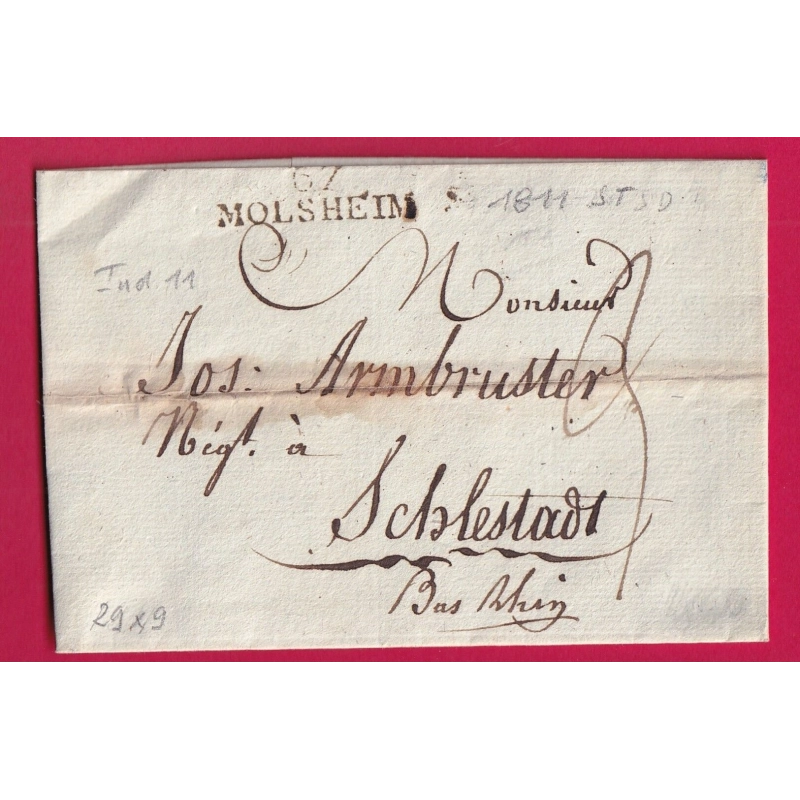MARQUE 67 MOLSHEIM BAS RHIN POUR SCHELESTAT SELESTAT INDICE 11 LETTRE COVER