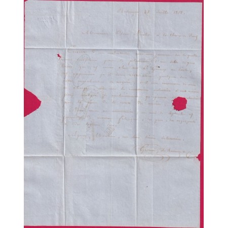 N°14 X2 BLEU CIEL PC 378 BESANCON DOUBS POUR LA CHAUX DE FONDS 1858 LETTRE COVER