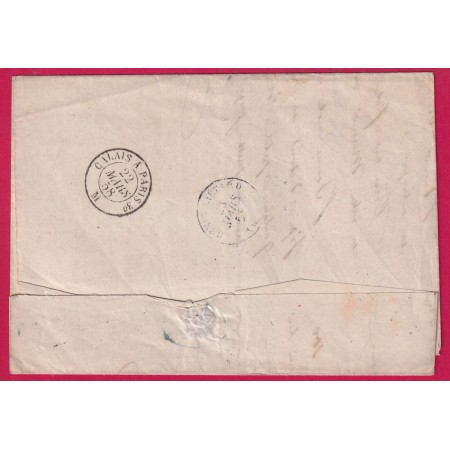 N°14Ae BLEU SUR LILAS PC 1727 LILLE NORD POUR HENIN LIETARD 1858 LETTRE COVER