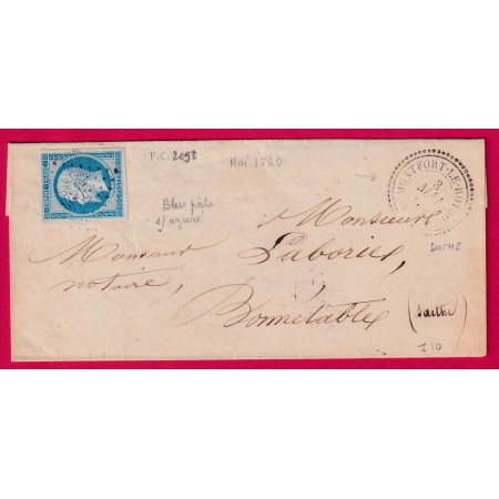 N°14 PC 2093 MONTFORT LE ROTROU SARTHE INDICE 10 POUR BONNETABLE LETTRE COVER