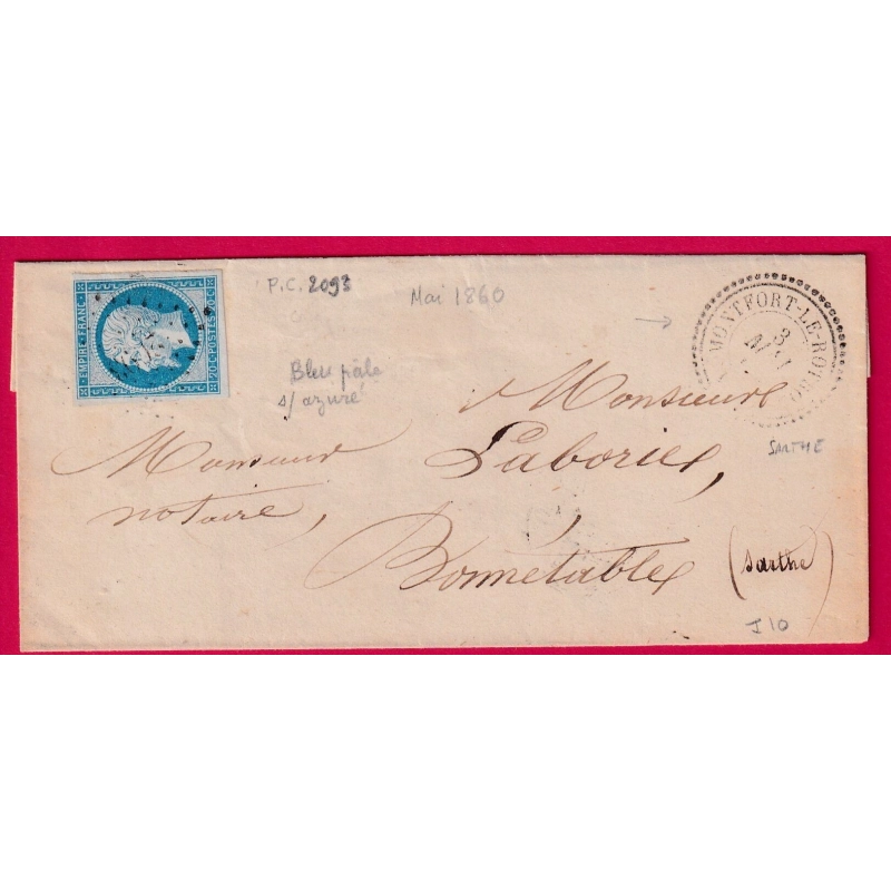 N°14 PC 2093 MONTFORT LE ROTROU SARTHE INDICE 10 POUR BONNETABLE LETTRE COVER