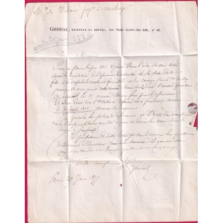 N°14 PAIRE TTB PARIS BUREAU A POUR MAUBEUGE NORD LETTRE COVER