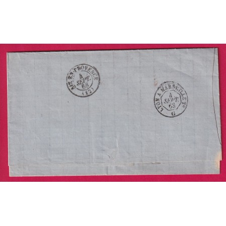 N°29 GC 703 CALVISSON GARD OR LANGLADE POUR AIX EN PROVENCE LETTRE COVER