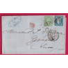 N°35 + 60 GC 1769 LE HAVRE SEINE INFERIEURE TARIF A 30C POUR GENEVE SUISSE LETTRE COVER