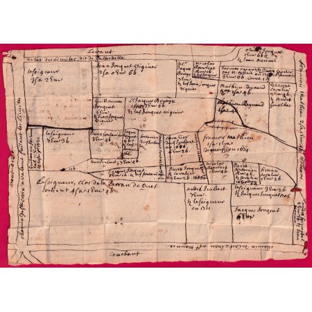 LETTRE DE GRENOBLE ISERE 1696 POUR LYON PRISON PIERRE CHAIZE + CROQUIS DANS TEXTE LETTRE COVER