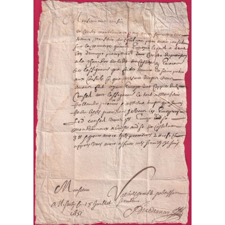 LETTRE DE MEYNES LOZERE 1651 POUR MONOBLET LETTRE COVER