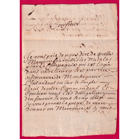 LETTRE DE MONOBLET GARD 1716 POUR COLOGNAC LETTRE COVER