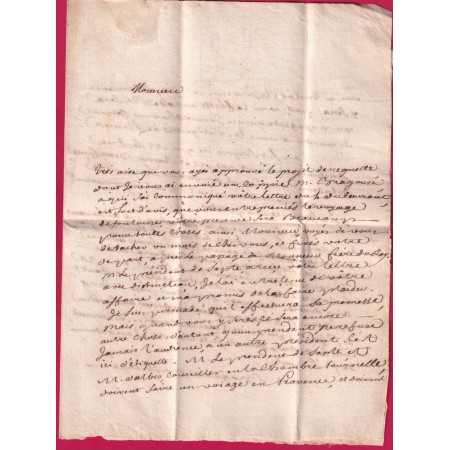 MARQUE DE TOULOUSE HAUTE GARONNE LENAIN N°41 1777 INDICE 12 POUR NIMES GARD LETTRE COVER