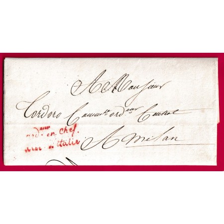 FRANCHISE COMMISSAIRE ORDONNATEUR EN CHEF JOUBERT ARMEE ITALIE MILAN MILANO 1806 MOUVEMENT DES TROUPES ITALIA LETTRE