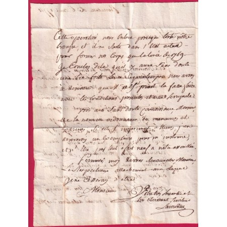 MARQUE MANUSCRIT DE PIERRELATTE DROME 1774 LENAIN N°1A INDICE 10 POUR NIMES GARD LETTRE COVER