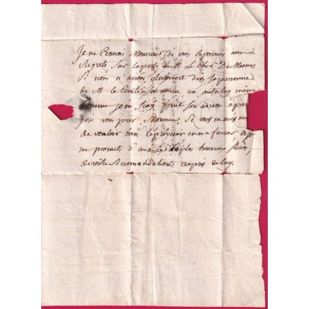MARQUE MANUSCRIT DE PIERRELATTE DROME 1774 LENAIN N°1A INDICE 10 POUR NIMES GARD LETTRE COVER