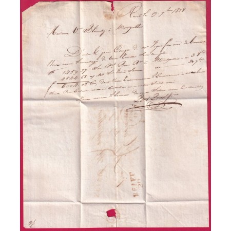 MARQUE 30 REVEL ROUGE NOIR 1828 POUR MONTPELLIER NON SIGNALE PAR POTHION LETTRE COVER
