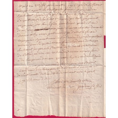 DEBOURSE MANUSCRIT NIMES GARD + CACHET ARRIVE SPECIAL NIMES 11 BRUMAIRE AN 10 DEPART FLORAC LOZERE TEXTE ISPAGNAC LETTRE