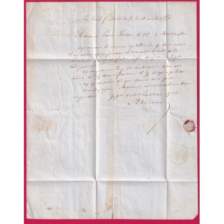 CURSIVE 6 LE THEIL D' ARDECHE CAD TYPE 15 MONTELIMAR POUR MONTPELLIER INDICE 10 LETTRE COVER