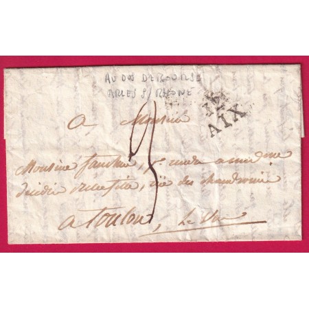 DEBOURSE DEB 12 ARLES BOUCHES DU RHONE INDICE 17 DEPART 12 AIX EN PROVENCE LETTRE COVER