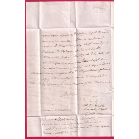 CURSIVE 31 BARRAN GERS EN ROUGE + PP ROUGE CAD TYPE 15 AUCH POUR AUCH LETTRE LOCALE SANS TAXE AU DOS LETTRE COVER