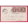 N°54 X2 56 CAD TYPE 16 VIMOUTIERS ORNE POUR PARIS LETTRE COVER