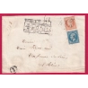 N°22 23 PARIS ETOILE 1 AVIS DE CHARGEMENT BUREAU J POUR VILLEFRANCHE SUR SAONE 1866 AVIS AU RECTO LETTRE COVER
