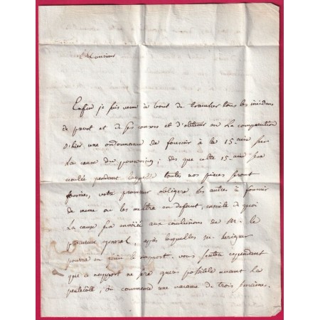 MARQUE DOUAI EN ROUGE DOUAY NORD LENAIN N°10 INDICE 12 POUR PARIS LETTRE COVER