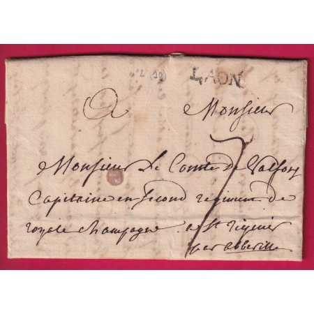 MARQUE LAON AISNE LENAIN N°2 INDICE 10 POUR ABBEVILLE SOMME LETTRE COVER